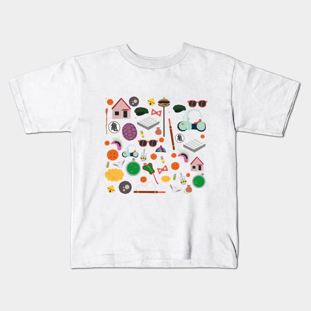 Dragon Ball paper cut illustration Kids T-Shirt by PauRicart